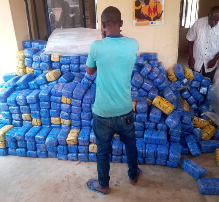 The arrested suspect and illicit drugs seized by the NDLEA in Nasarawa State.